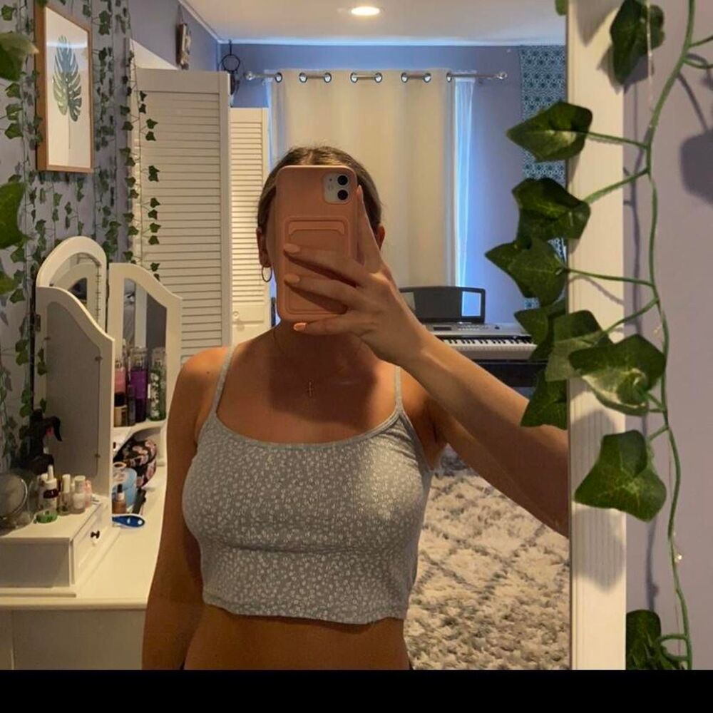 Brandy-melville Women's Blue and White Vest